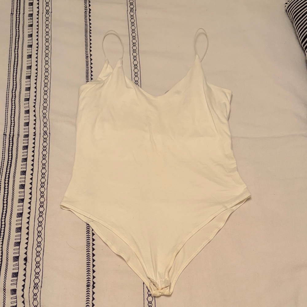 Gaze White Tank Bodysuit